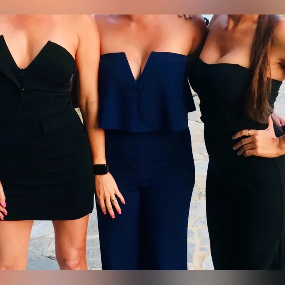 NEW Lulus Navy Blue Strapless Jumpsuit